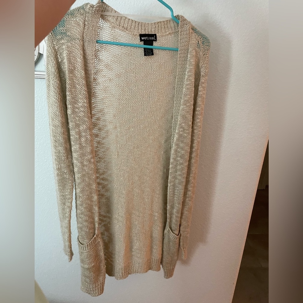 Tan sweater/ cardigan